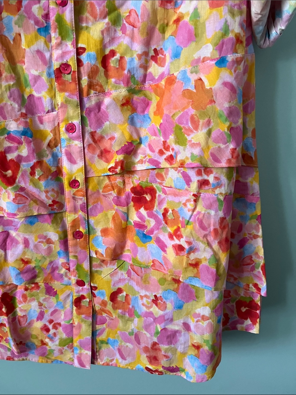 Finley NWT Jenna Dress Capri Floral Button Down 100% Cotton Dress - Picture 8 of 13